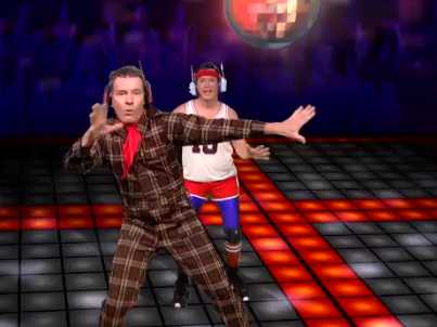 Bryan Cranston and Stephen Colbert dancing to Daft Punk's 'Get Lucky'. (credit: businessinsider.com)