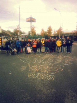 IKEA workers in Richmond, BC, celebrate the end of their bargaining dispute. (credit: Facebook/Teamsters Local 213)